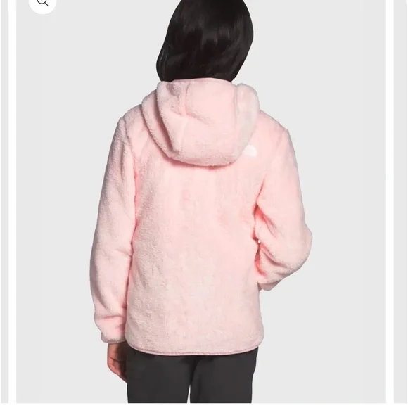 Girls Pink Fleece Hoodie Jacket L (14/16) The North Face Soft Plush - Picture 4 of 15
